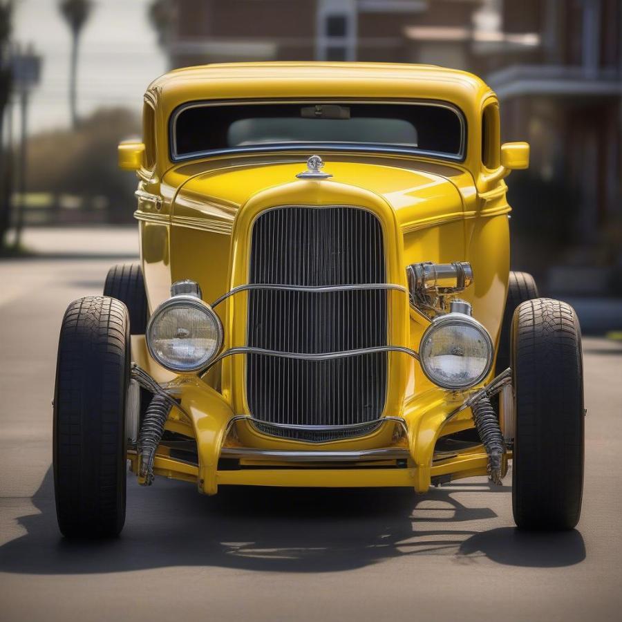 Classic Yellow 1932 Ford 5 Window Coupe from American Graffiti