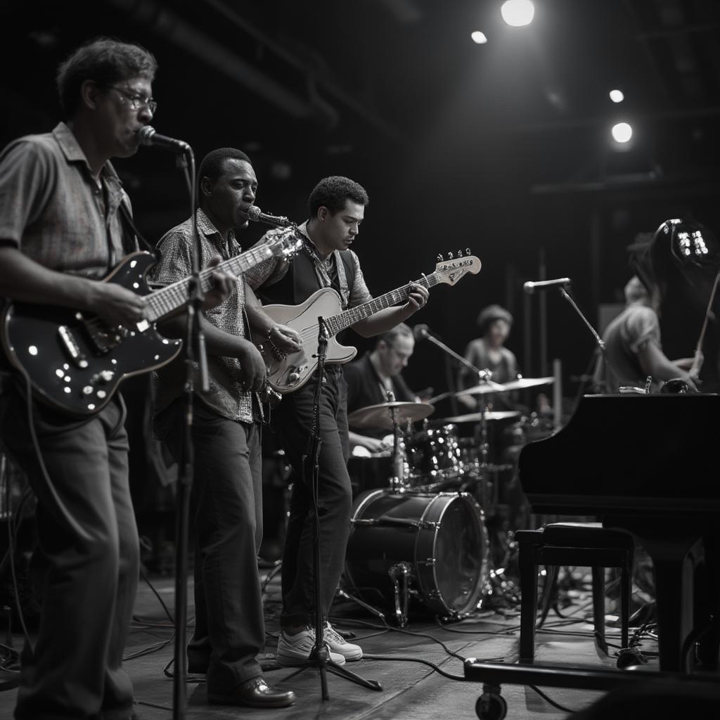 A 1950s Rhythm and Blues Band With Instruments