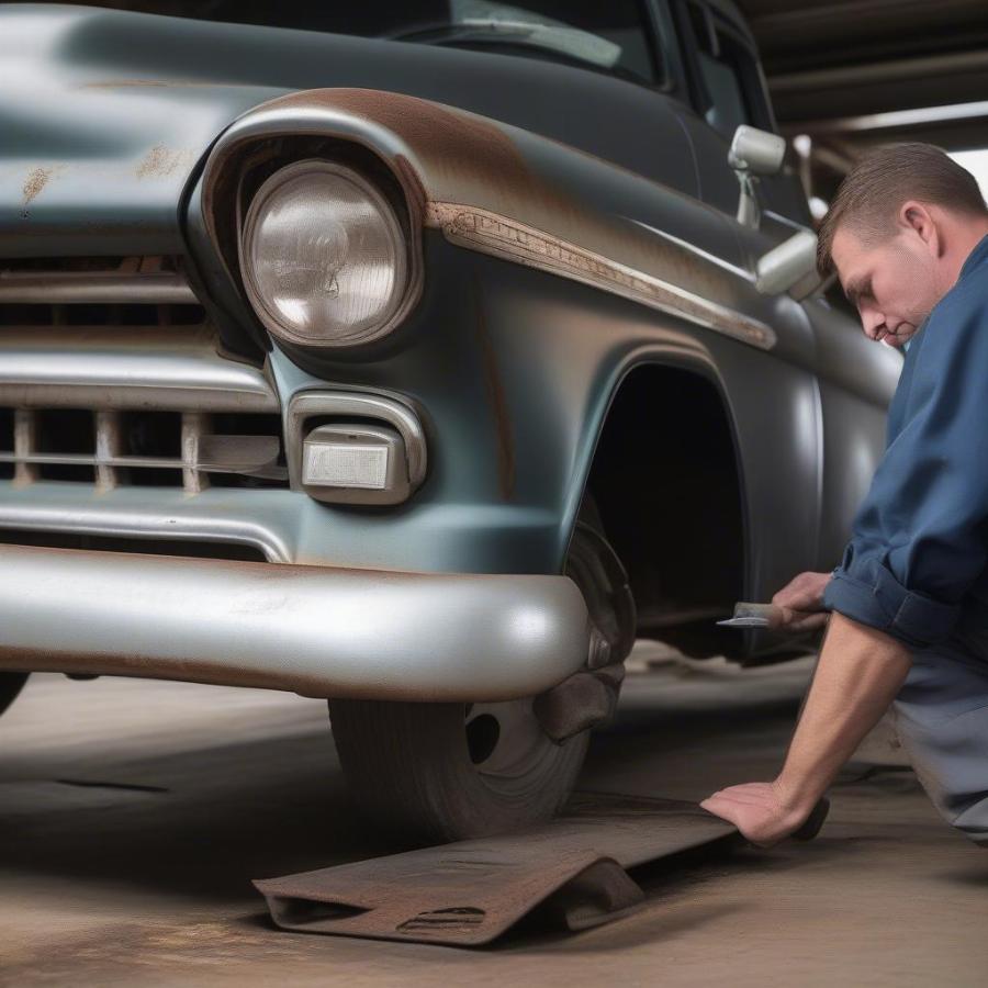 Inspecting a 1957 Chevy 3100 for Rust