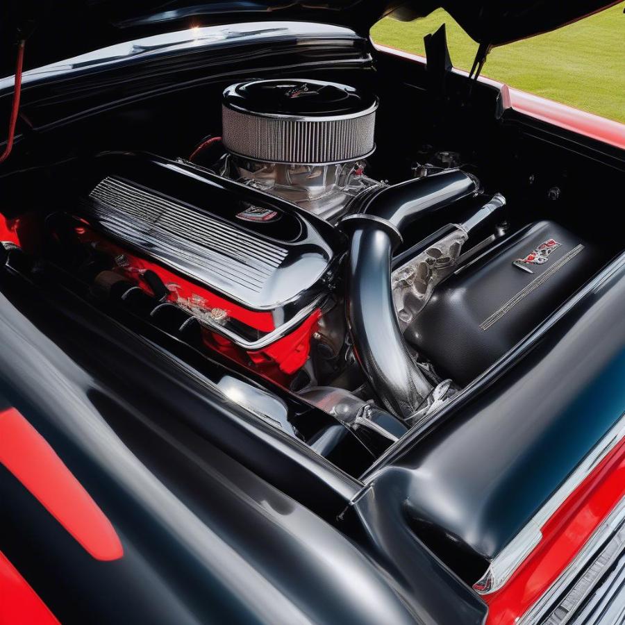 Detailed View of a 1957 Chevy Truck Engine