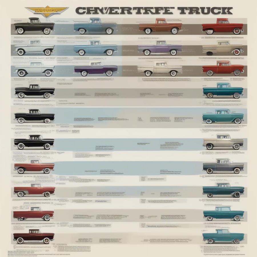 1957 Chevy Truck Model Comparison Chart