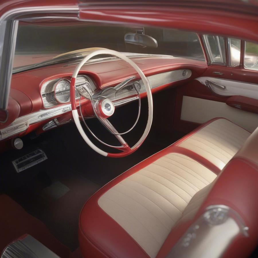 1957 Ford Fairlane 500 Interior - Classic Car Dashboard and Seats