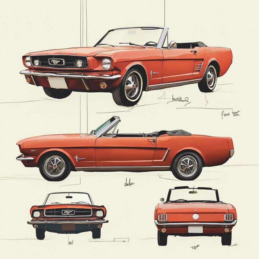 1960 Ford Mustang Convertible Design Elements