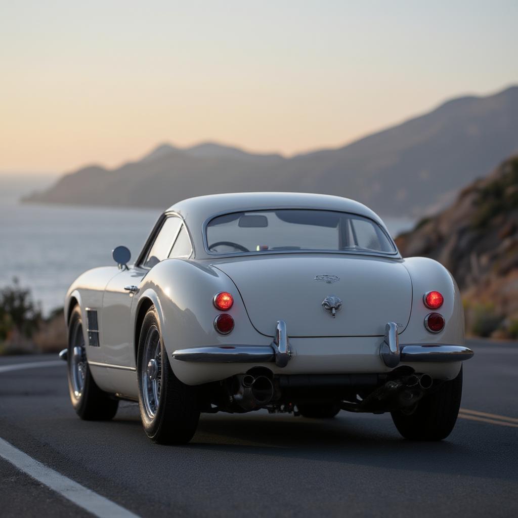 Rear view of the 1961 Ferrari 250 GT California highlighting its classic design.