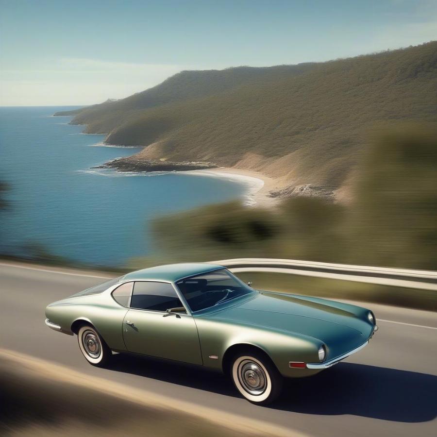 1963 Studebaker Avanti Driving on Coastal Highway