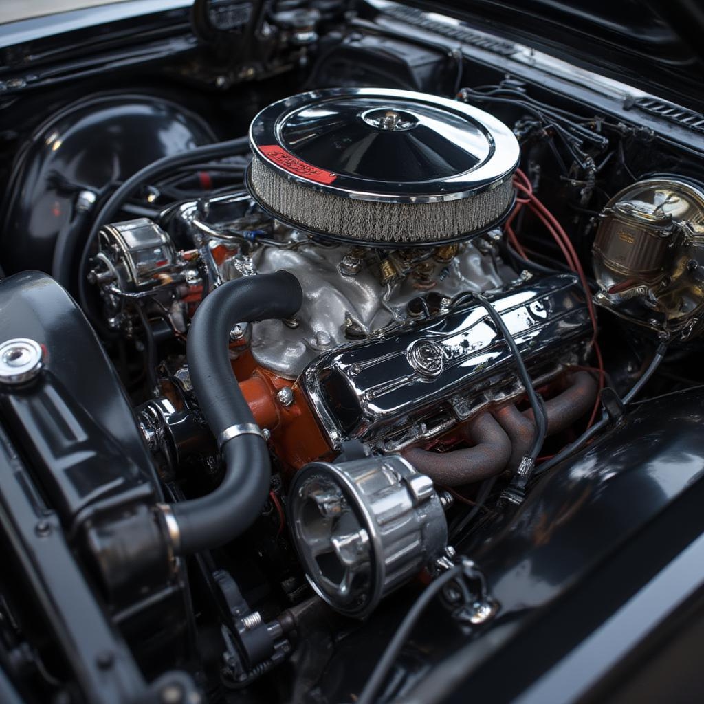 Detailed View of the 1965 Pontiac GTO's Powerful Engine Bay