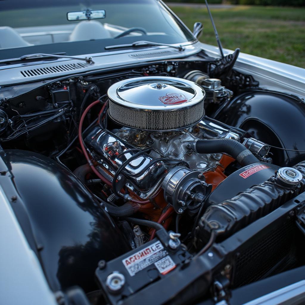 1967 Impala SS 427 Convertible engine bay detail classic muscle car