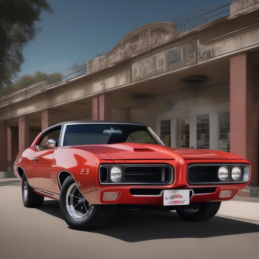 1969 Pontiac GTO Judge Front View Showing Iconic Design and Hidden Headlights