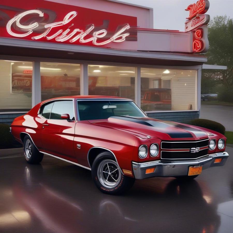 1970 Chevelle SS 454: A Powerful American Muscle Car in Red