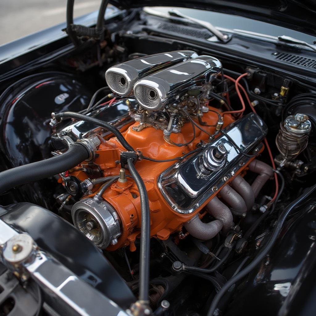 1971 Dodge Challenger Hemi Engine Bay - Powerful V8