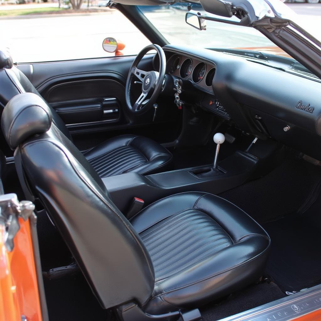 Classic Interior of a 1971 Hemi Cuda Convertible