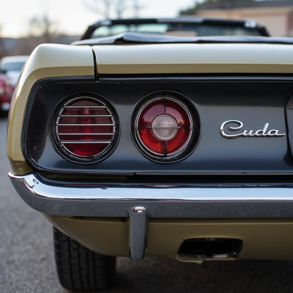 Rear View of a 1971 Hemi Cuda Convertible Showing Taillights