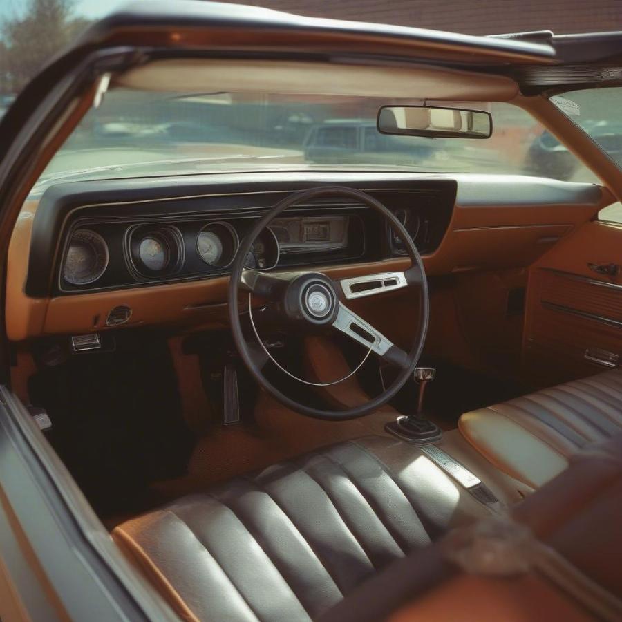 1971 Plymouth Hemi Cuda Interior Dashboard: Showing the classic interior styling and gauges.