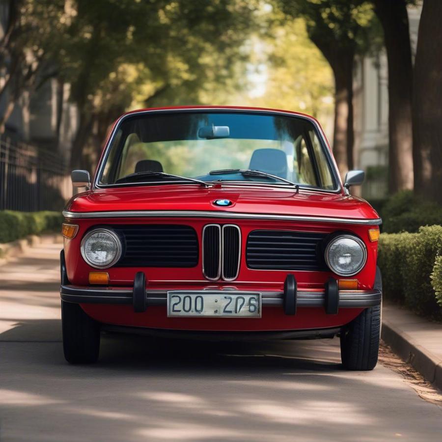 Classic 1972 BMW 2002 in Red: Exterior View