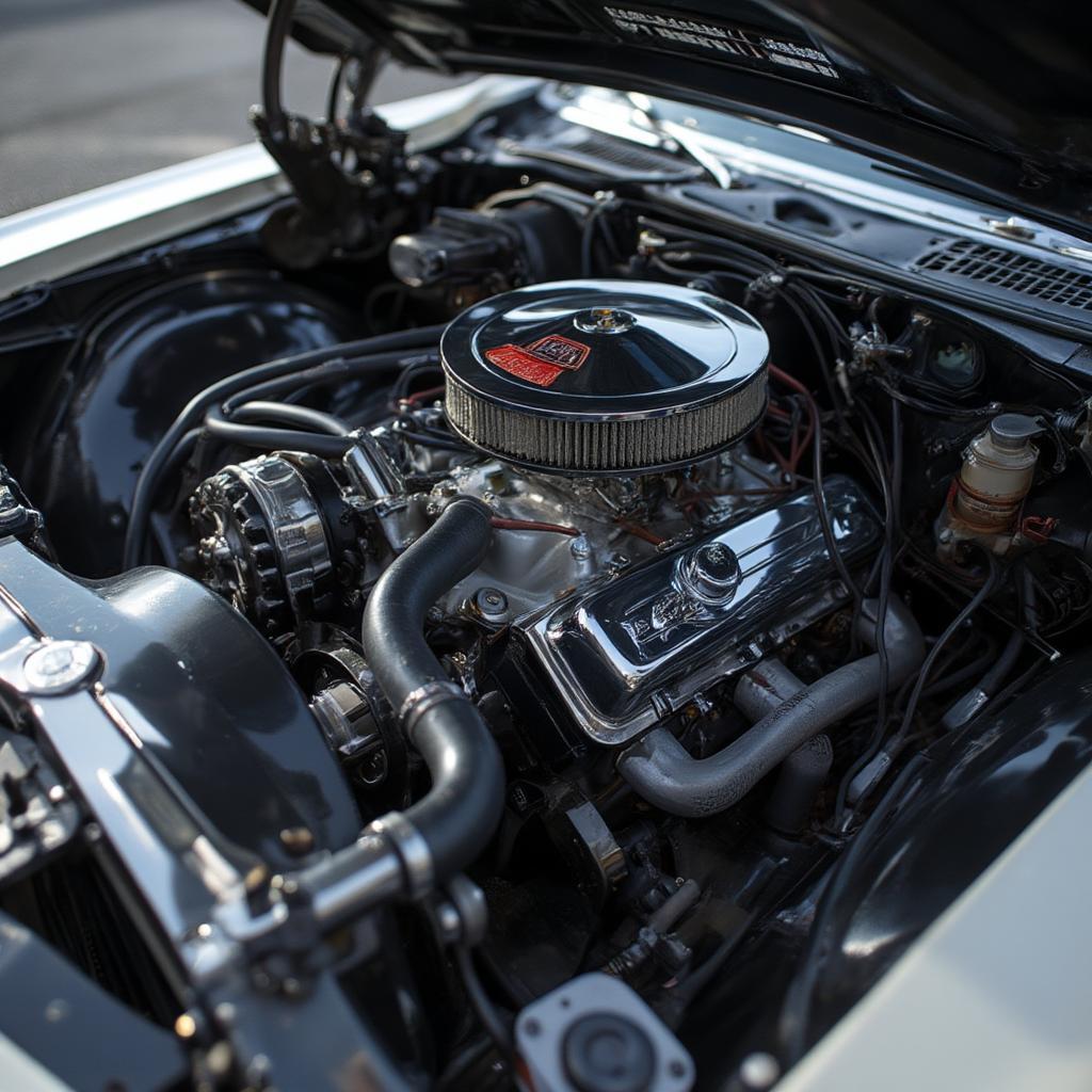 Detailed View of a 1972 Chevy Caprice Engine Bay