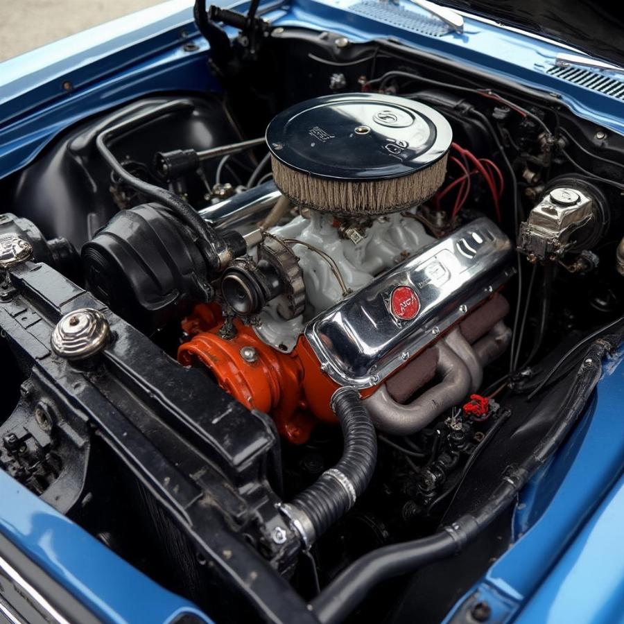 1972 Dodge Demon 340 Engine Bay Detail