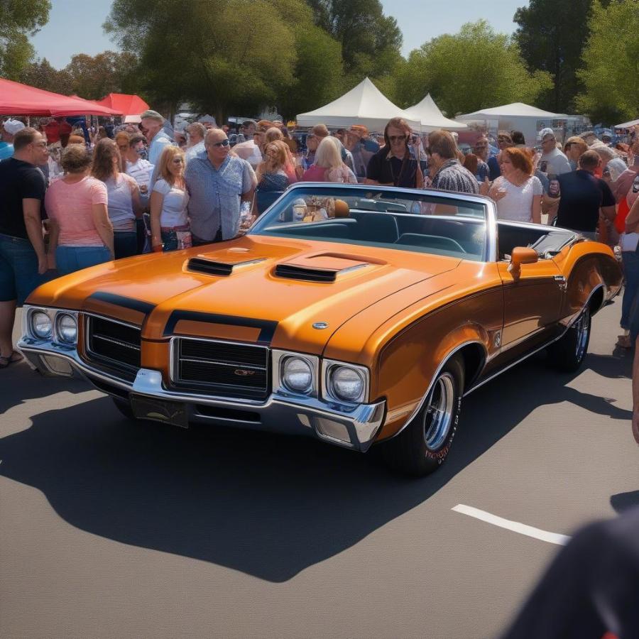 Restored 1972 Oldsmobile 442 Convertible at a Car Show