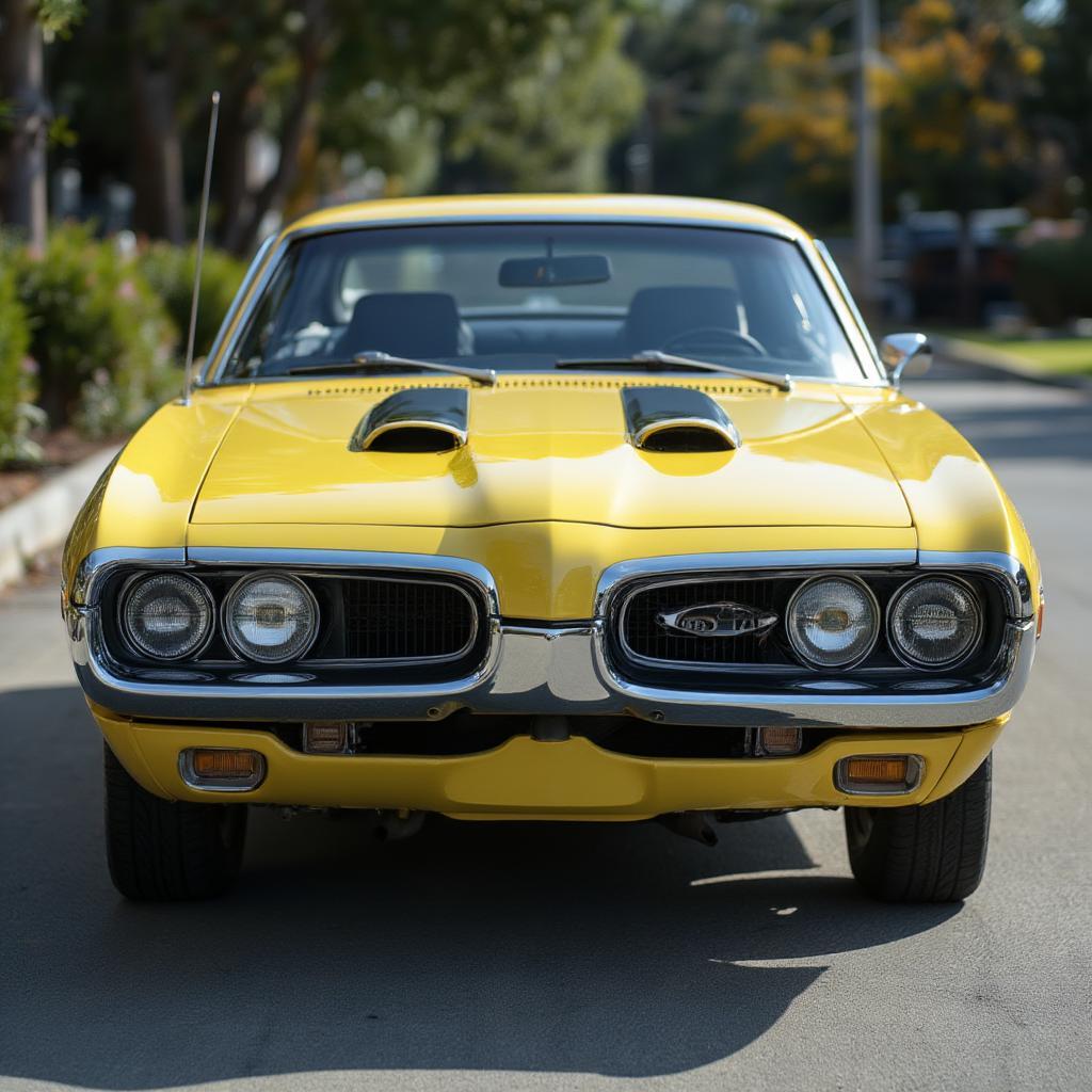 1974 Dodge Super Bee showcasing its distinctive front grille and hood design