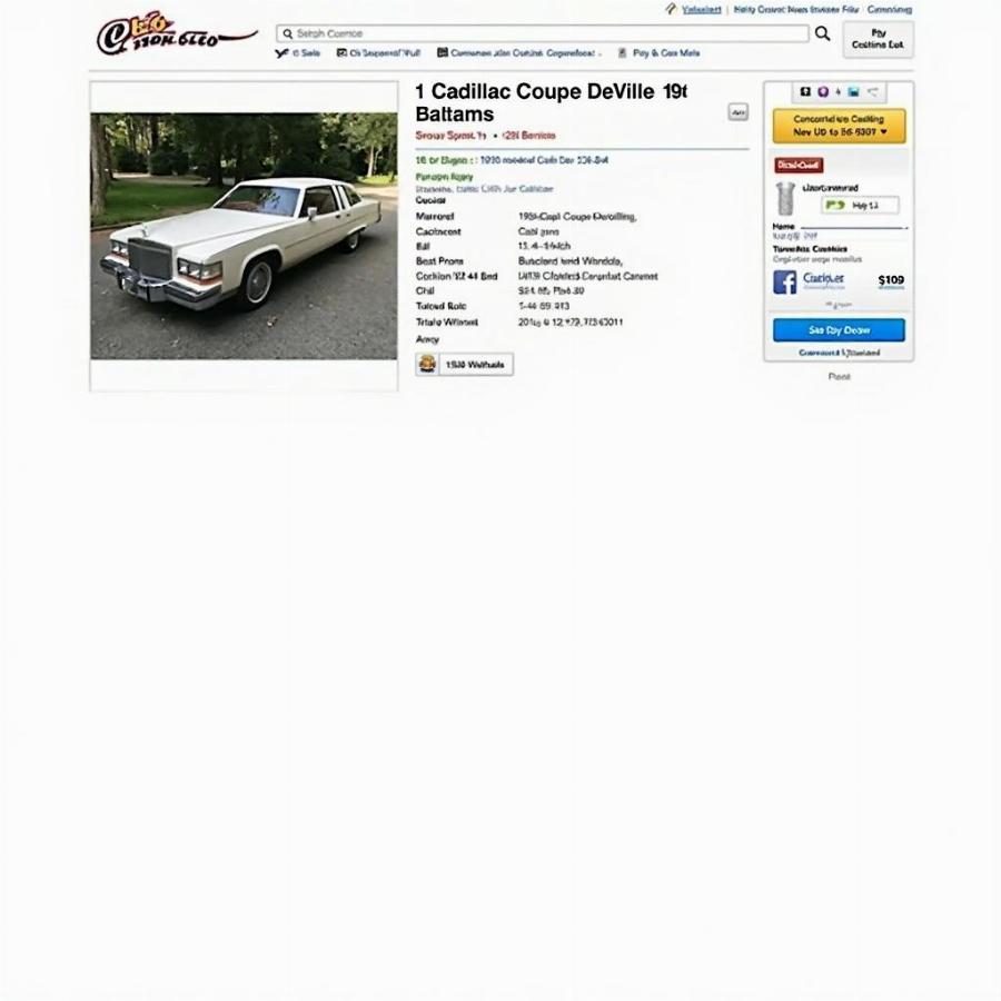 1979 Cadillac Coupe DeVille Craigslist Listing Example