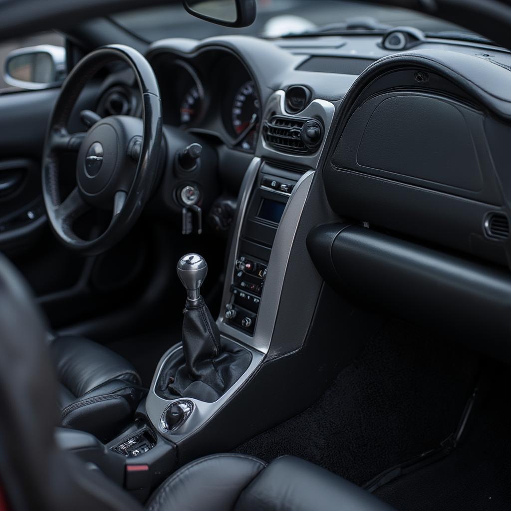 Detailed interior view of a 2001 Bullitt Mustang