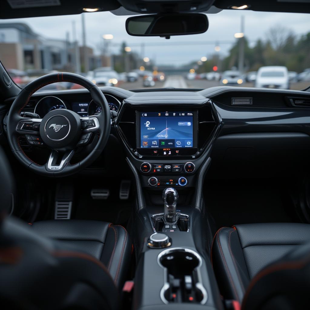 2020 ford mustang shelby gt500 interior showing tech-heavy dashboard and racing inspired seats