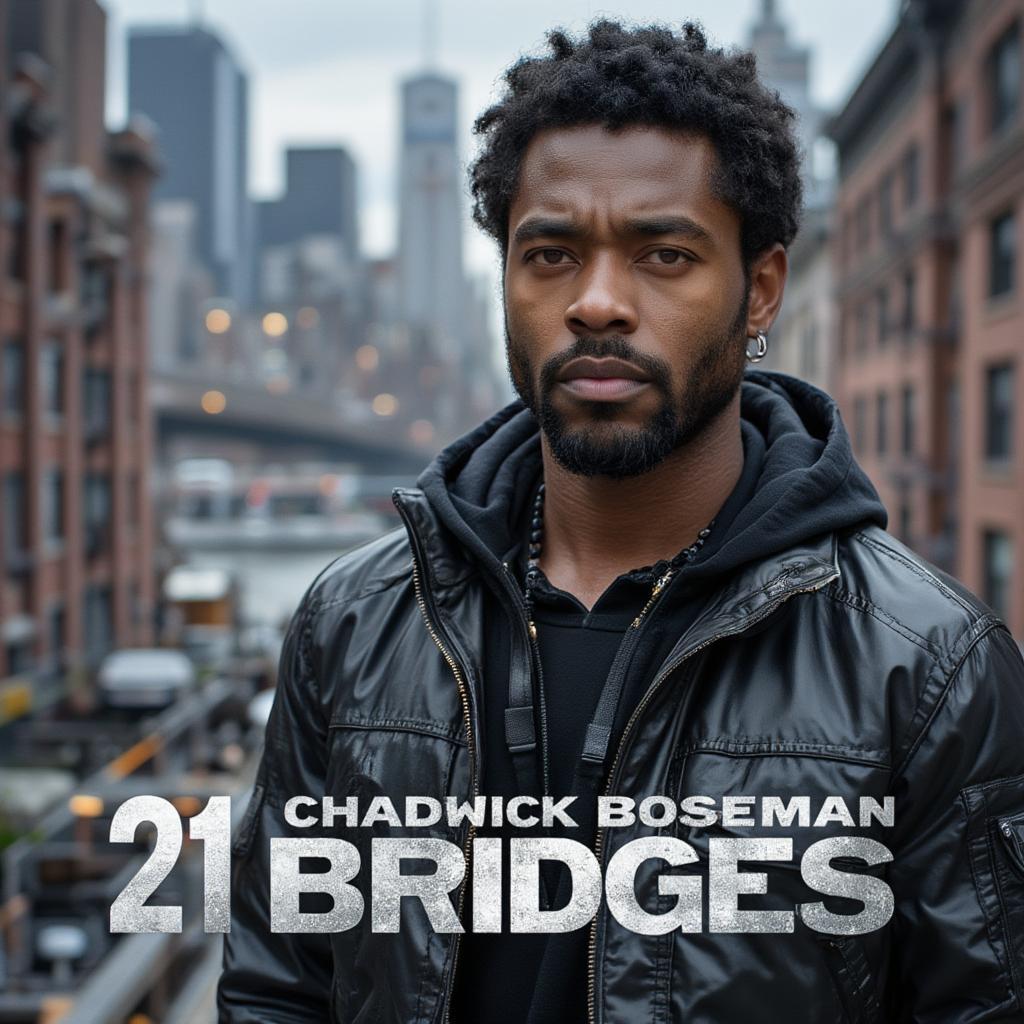 21 Bridges Movie Poster Featuring Chadwick Boseman