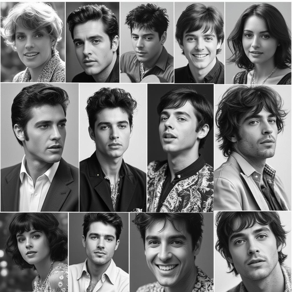 Collage of 50s and 60s Music Icons