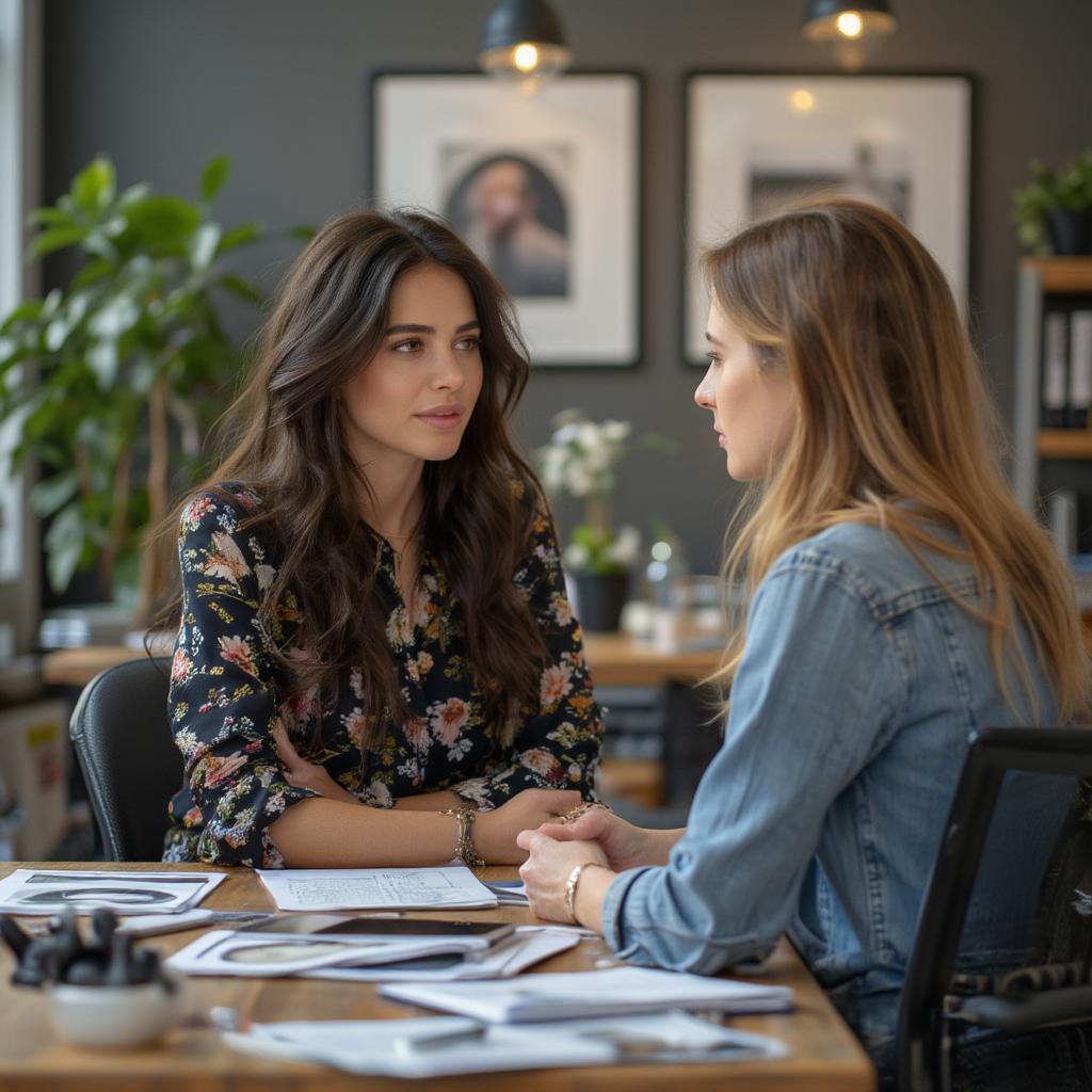 Actress Meeting with Talent Agent in Office