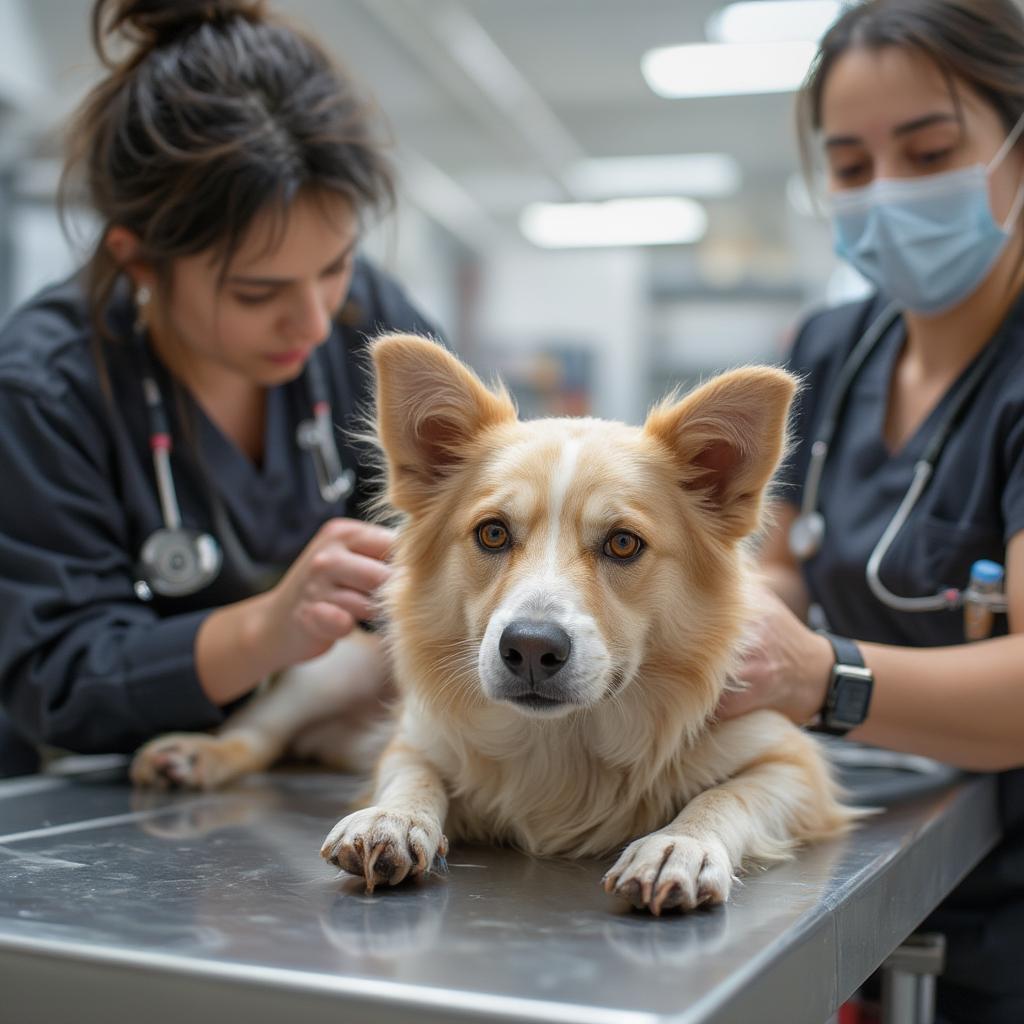 ADCH Dog Receiving Veterinary Care