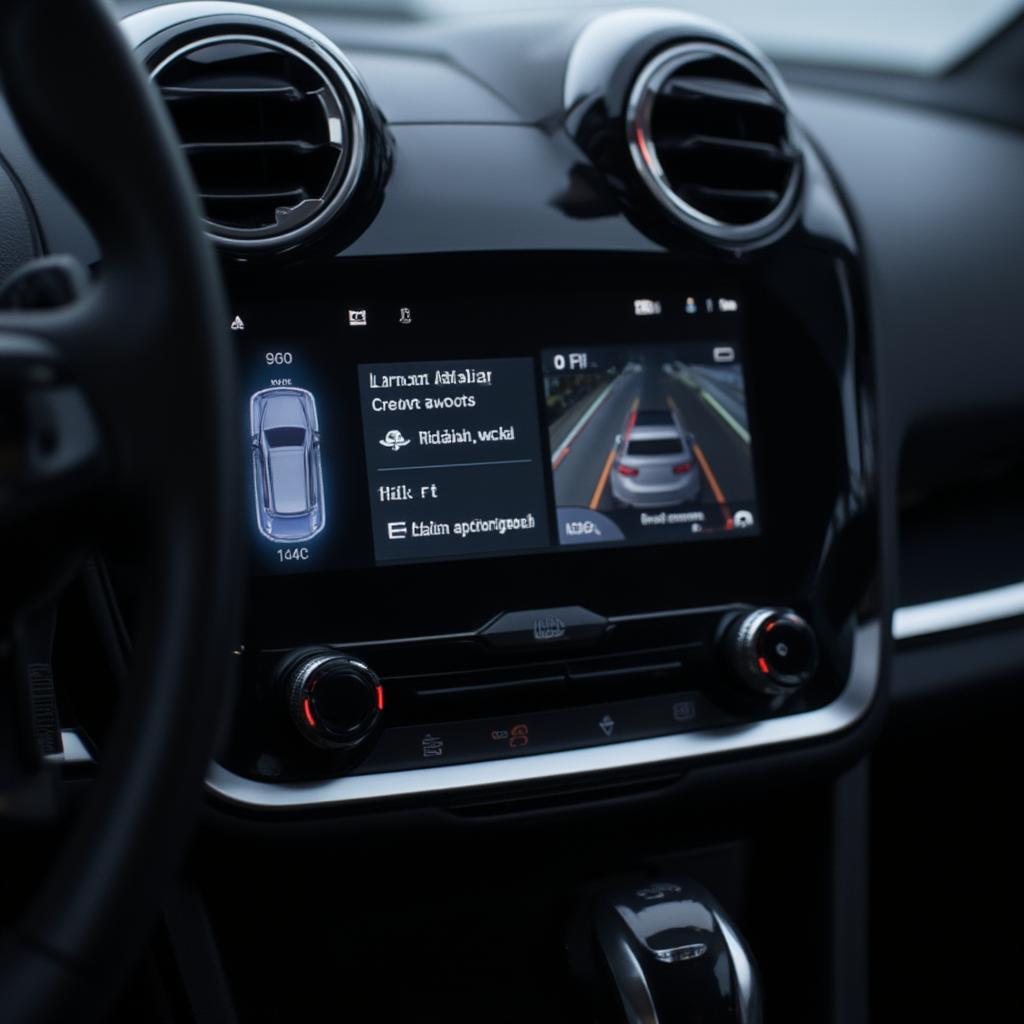 car dashboard with adas display