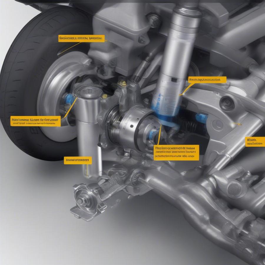 Close-up of an Advanced Automotive Suspension System