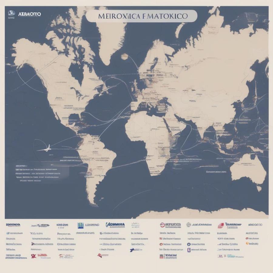 Aeromexico Flight Destinations Map