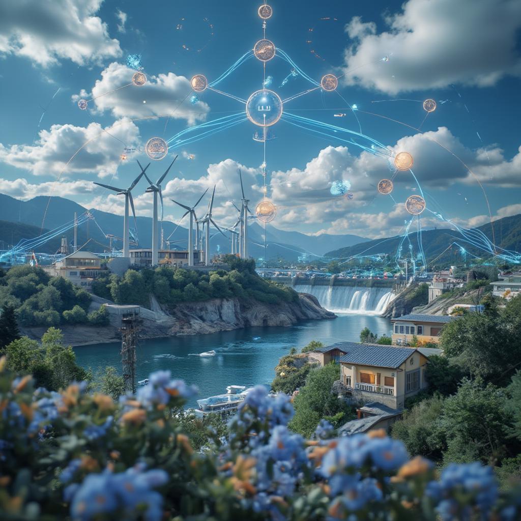 AI-powered smart grid managing renewable energy sources