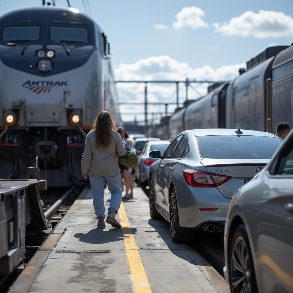 Amtrak Auto Train Vehicle Loading Process