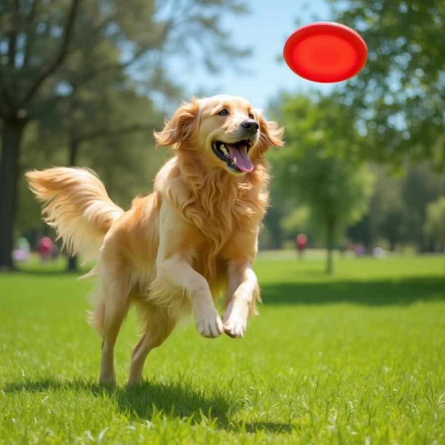 Andy playing fetch in the park