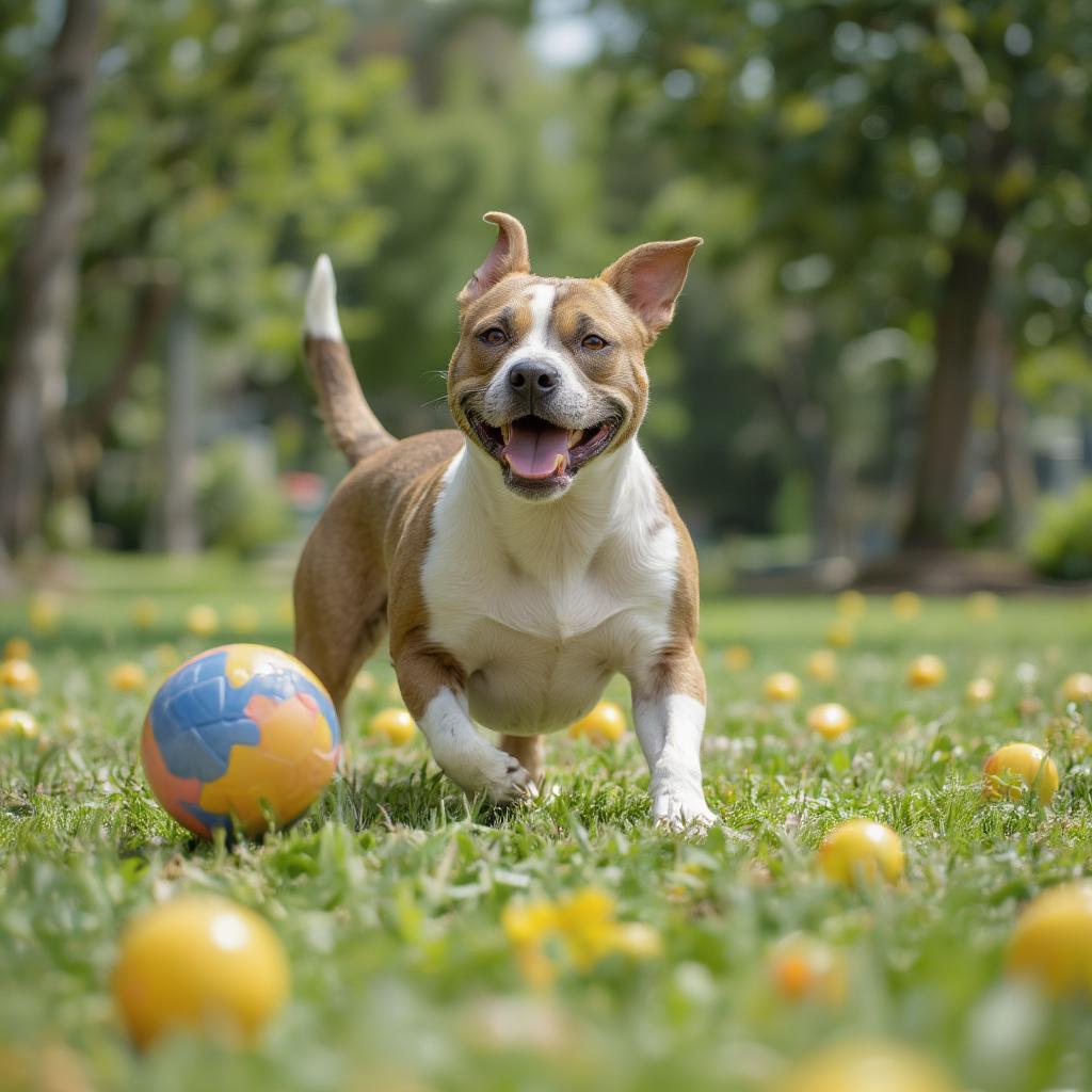 APBT Playing Fetch in the Park