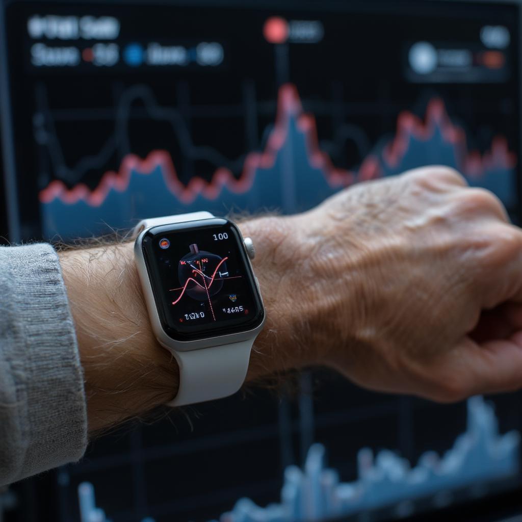 Apple Watch displaying health data analysis