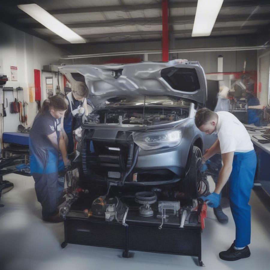 Modern Automotive Mechanic Training Facility