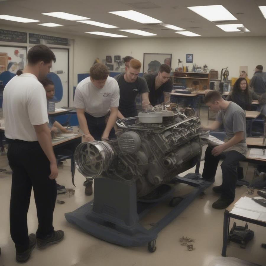 Students in a Basic Mechanics Classroom