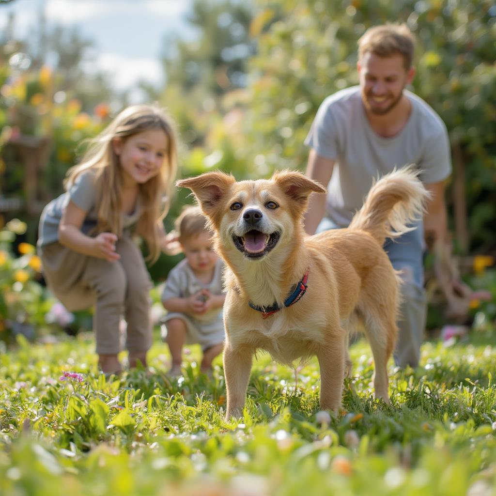 Battersea dog happily settles into new home with loving family