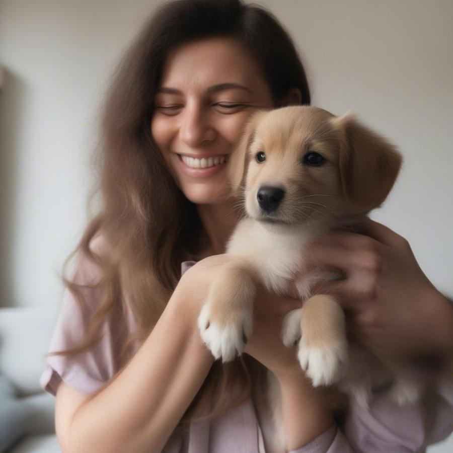 Battersea Puppy and Owner Bond