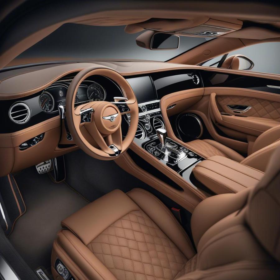 Bentley Continental GT Interior Cabin: Highlighting the luxurious materials and craftsmanship