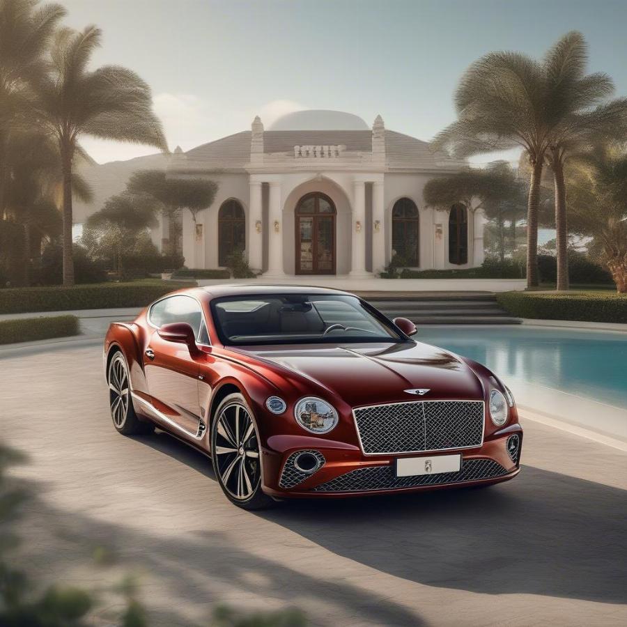 Bentley Continental GT Parked at Luxury Resort: Illustrating the luxurious lifestyle associated with the car