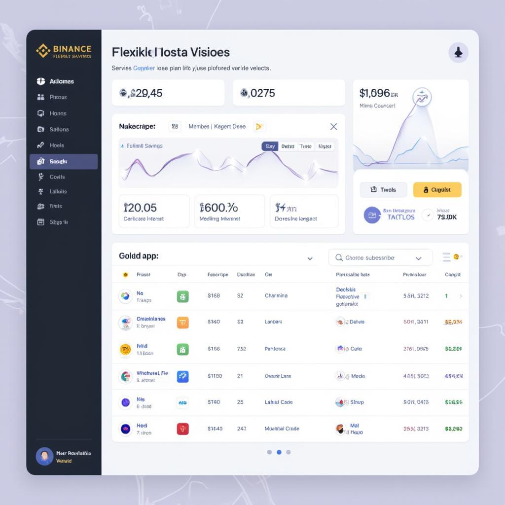 Binance Flexible Savings Dashboard Screenshot