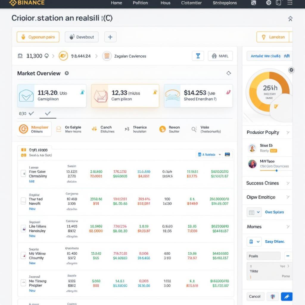 Binance Homepage Market Overview