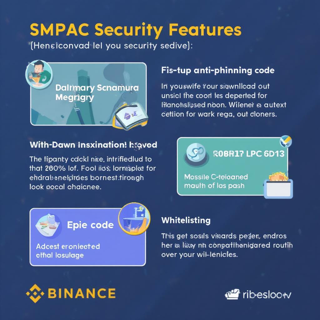 Binance Security Measures:  Illustrate the different security features available on Binance to protect user accounts.