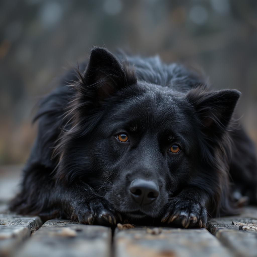 Black dog metaphor symbolizing depression