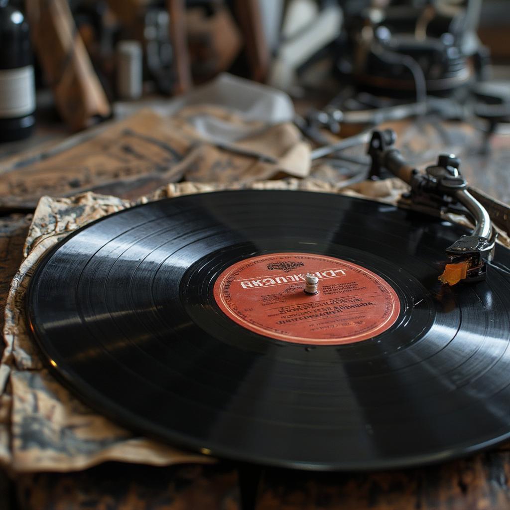 Vintage Vinyl Record of Bob Dylan's Blood on the Tracks