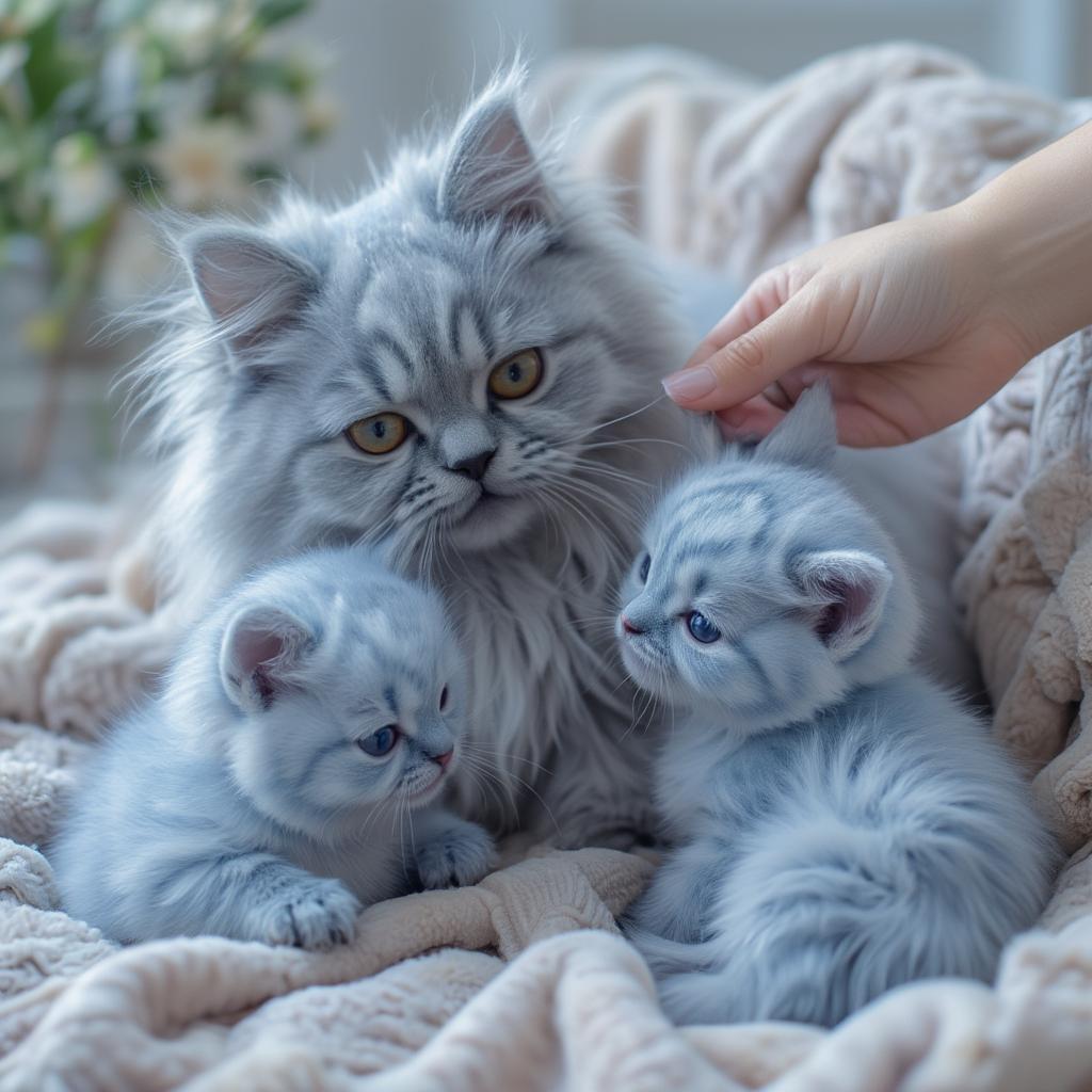 blue persian cat family