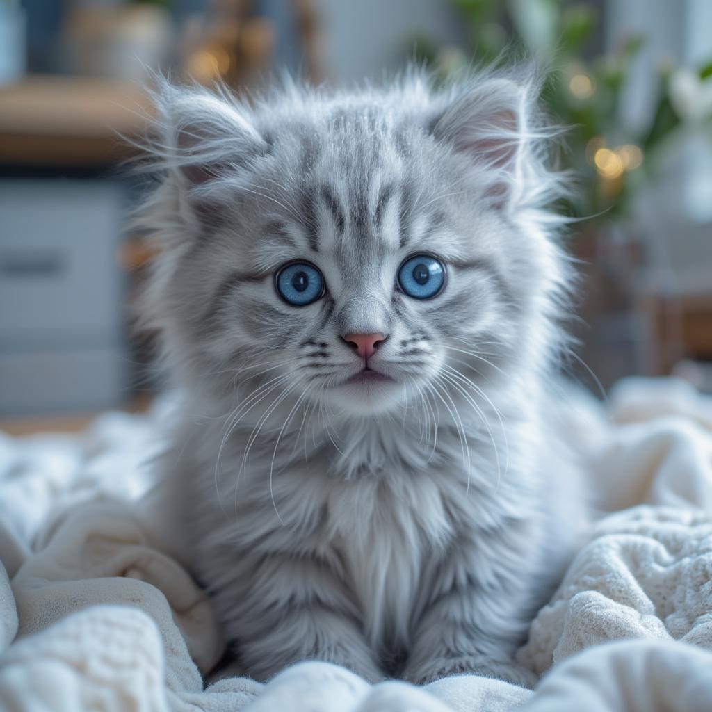 adorable blue persian kitten